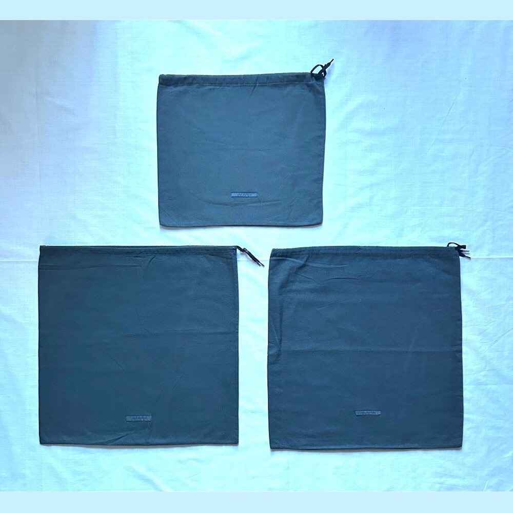 JOHN VARVATOS "Final Markdown" Gray Drawstring Travel Storage, Dust Bags Set 3